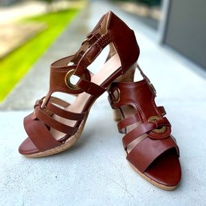 Brown shoes with cork heels. Brand new. 7.5 women’s